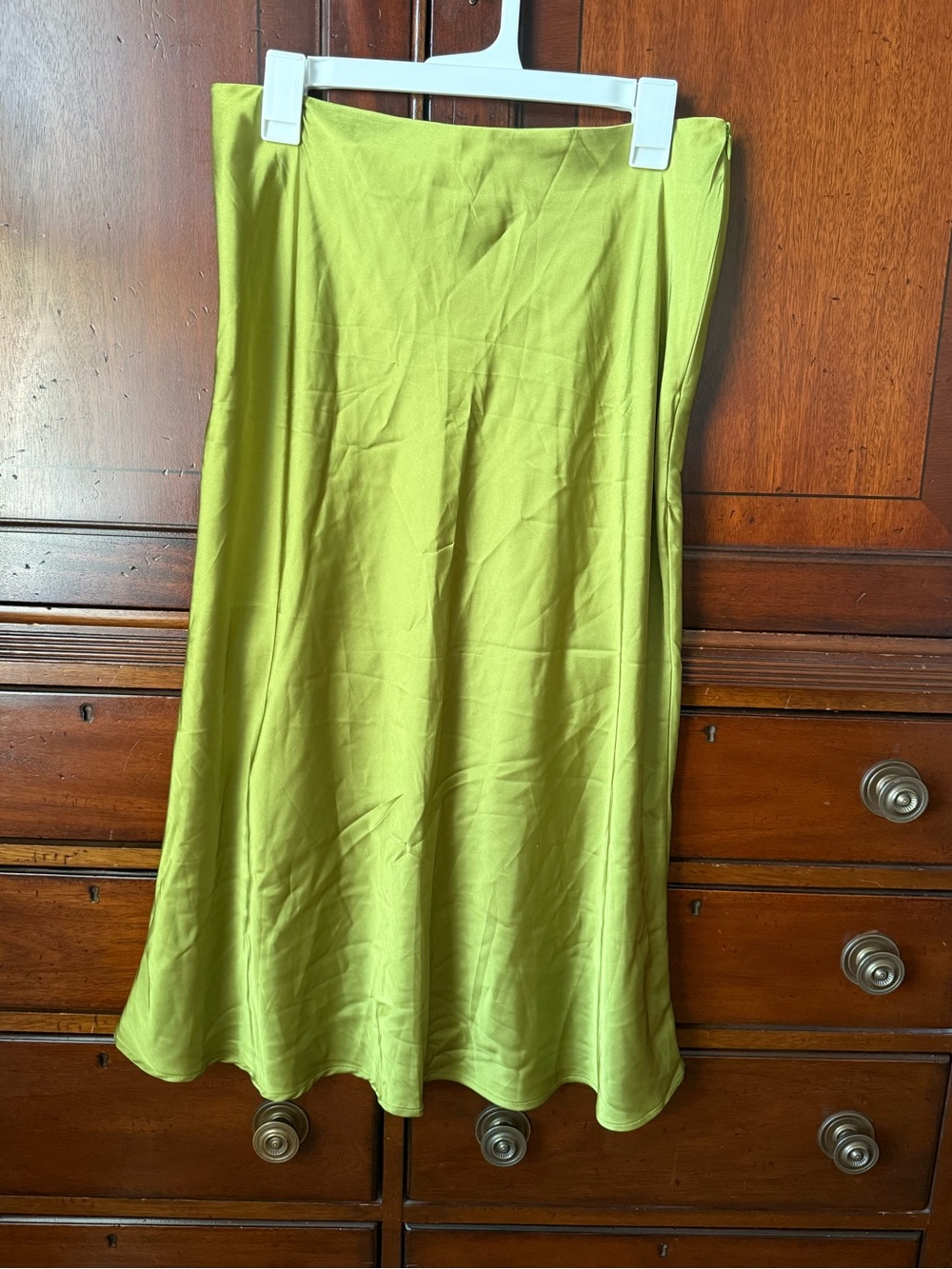 SHEIN Lime Green A-Line Midi Skirt